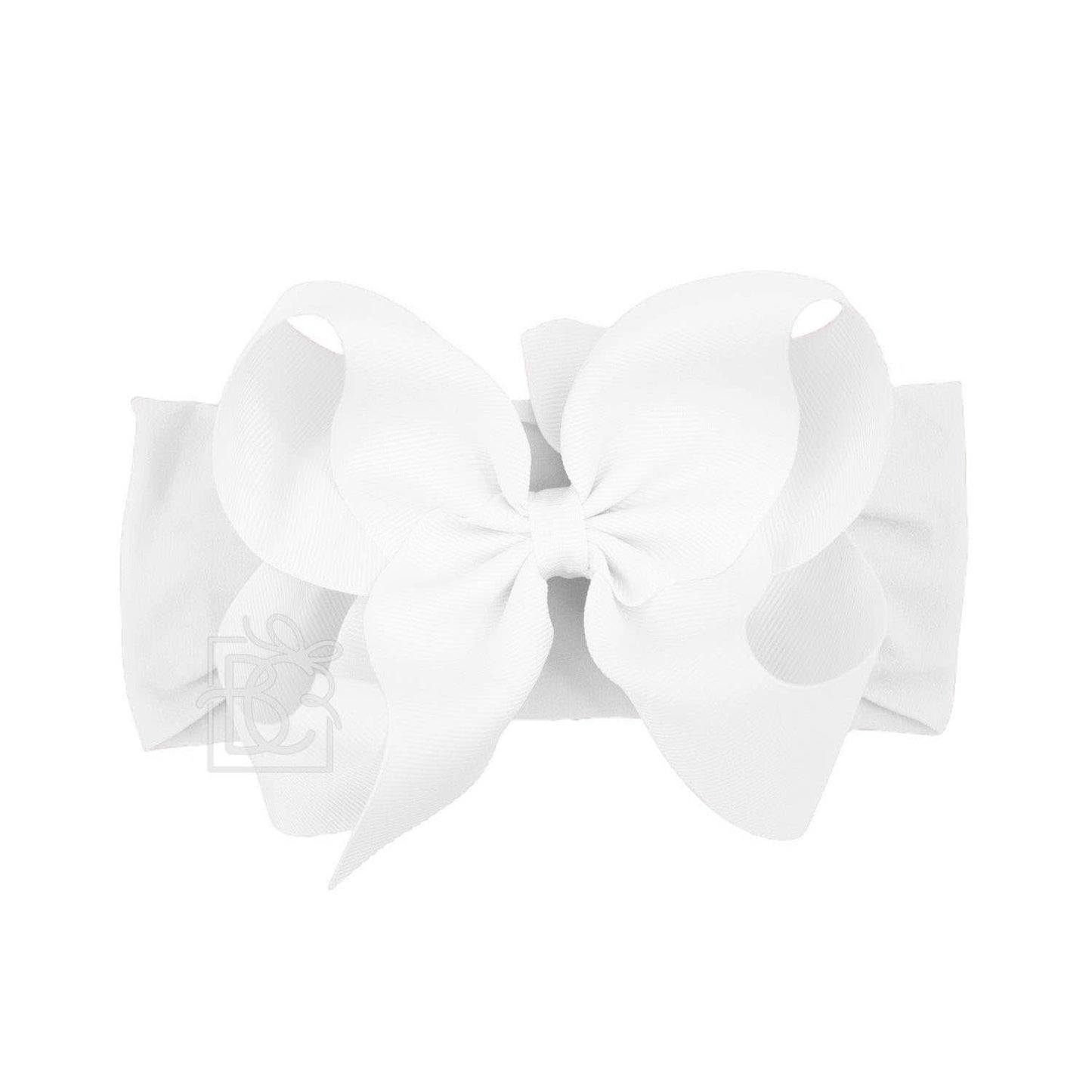 WIDE PANTYHOSE HEADBAND W/CLASSIC GROSGRAIN BOW